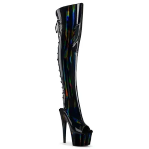 ADORE-3019HWR Pleaser Black Hologram Sexy Platform Shoes (Pole Dancing Heels)
