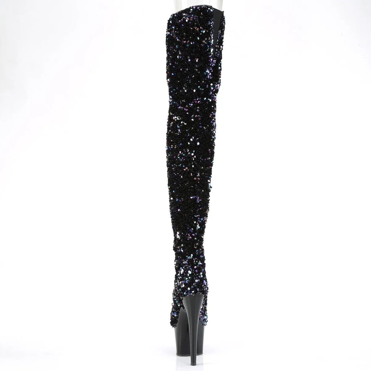 ADORE-3020 Pleaser Black Sequins Sexy Platform Shoes (Pole Dancing Heels)