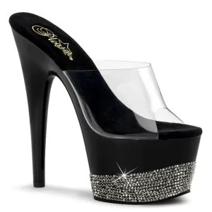 ADORE-701-3 Pleaser Clear/Black Sexy Platform Shoes (Pole Dancing Heels)