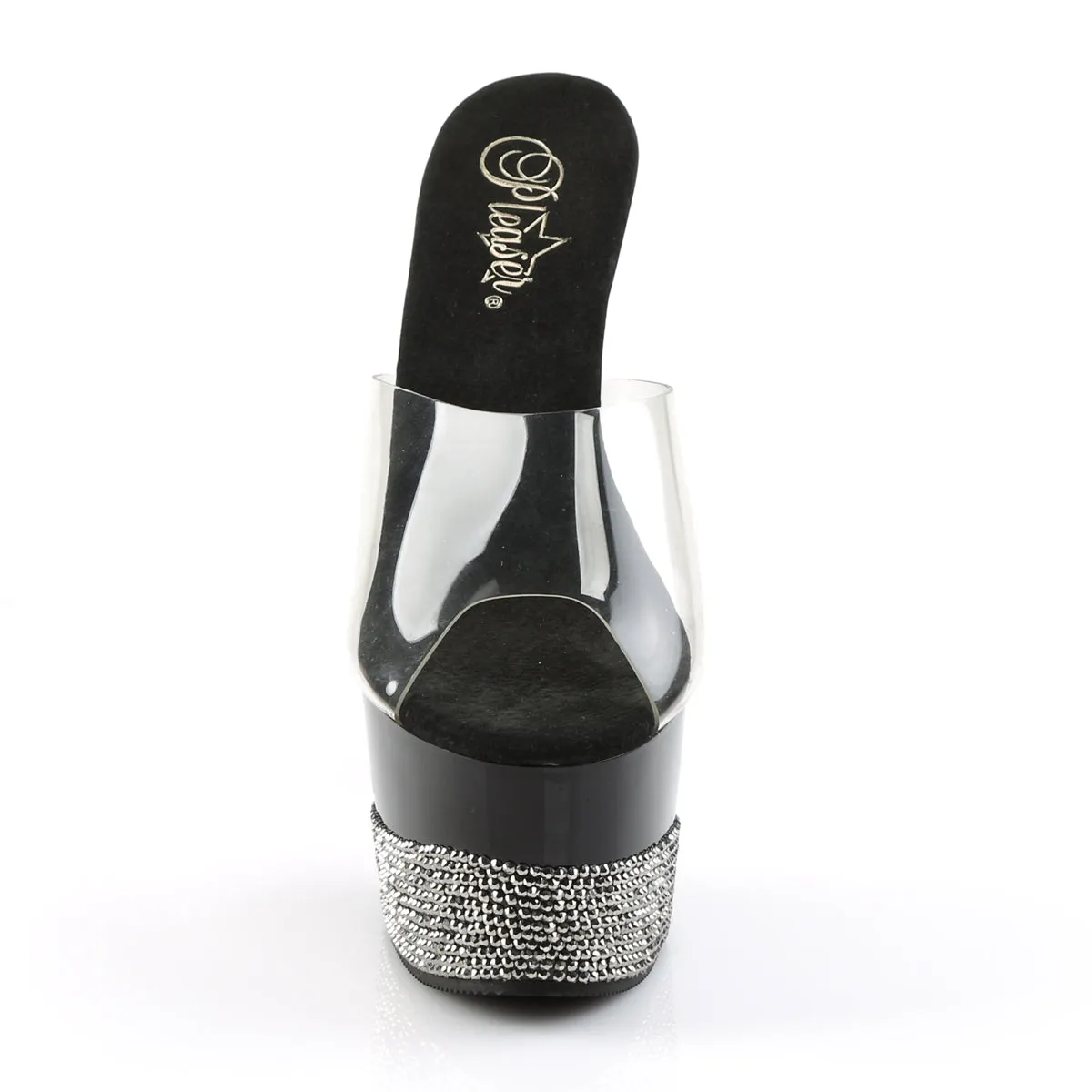 ADORE-701-3 Pleaser Clear/Black Sexy Platform Shoes (Pole Dancing Heels)