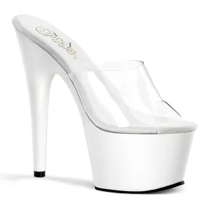 ADORE-701 Pleaser Clear/White Sexy Platform Shoes (Pole Dancing Heels)
