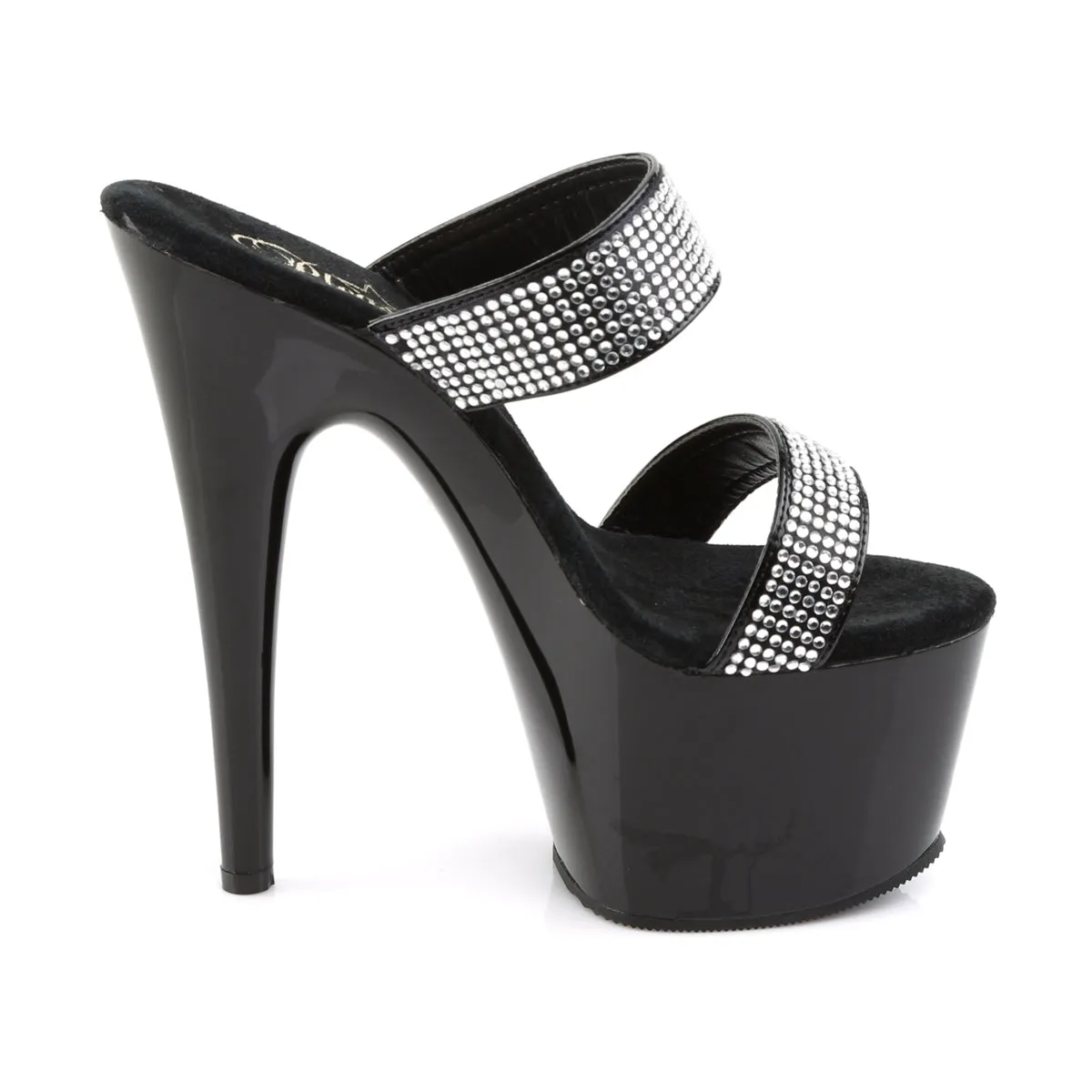 ADORE-702-2 Pleaser Black Sexy Platform Shoes (Pole Dancing Heels)