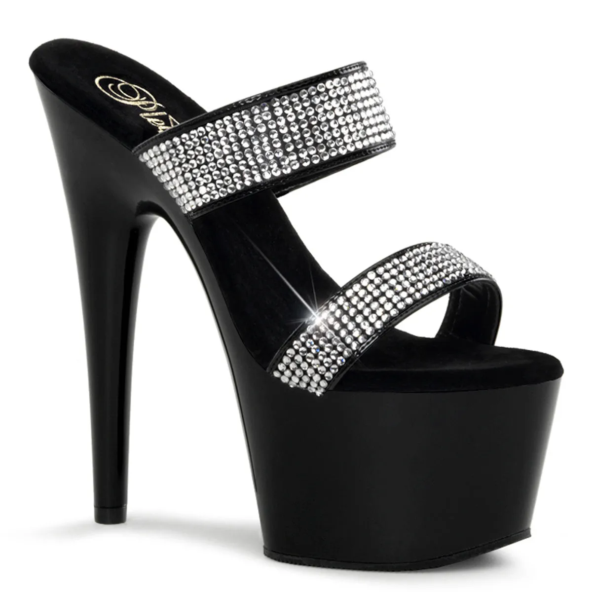 ADORE-702-2 Pleaser Black Sexy Platform Shoes (Pole Dancing Heels)