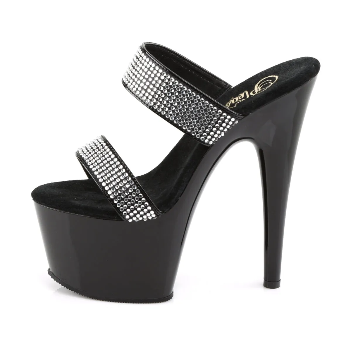 ADORE-702-2 Pleaser Black Sexy Platform Shoes (Pole Dancing Heels)