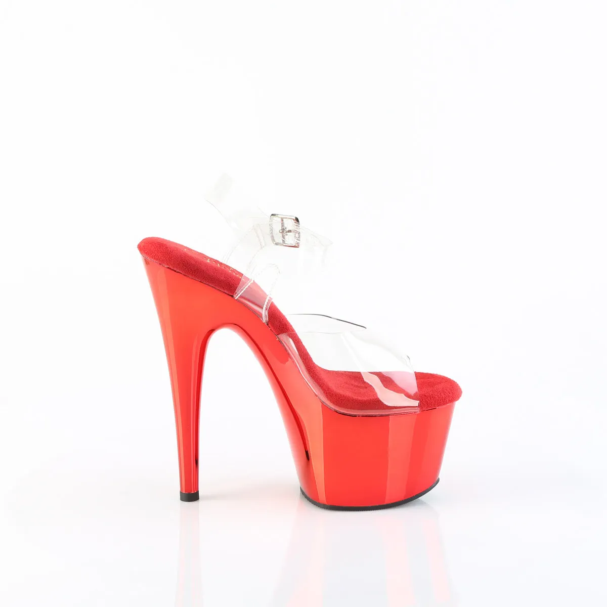 ADORE-708 Pleaser Clear/Red Sexy Platform Shoes (Pole Dancing Heels)