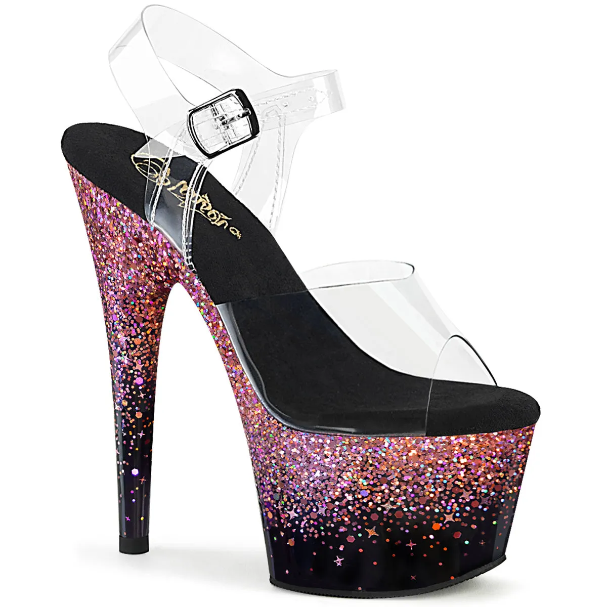ADORE-708SS Pleaser Clear/Pink Sexy Platform Shoes (Pole Dancing Heels)