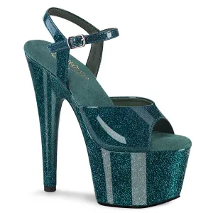 ADORE-709GP Pleaser Teal Glitter Sexy Platform Shoes (Pole Dancing Heels)