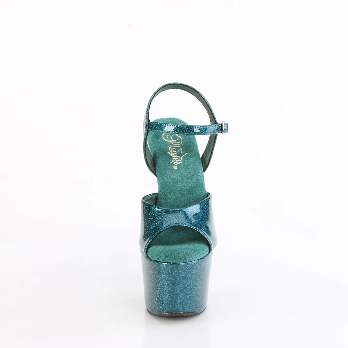ADORE-709GP Pleaser Teal Glitter Sexy Platform Shoes (Pole Dancing Heels)
