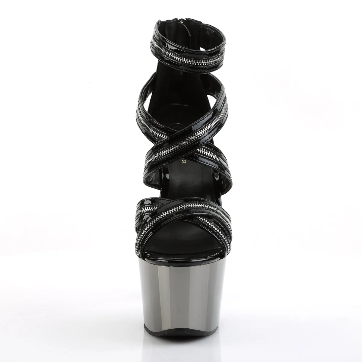 ADORE-767 Pleaser Black/Silver Sexy Platform Shoes (Pole Dancing Heels)