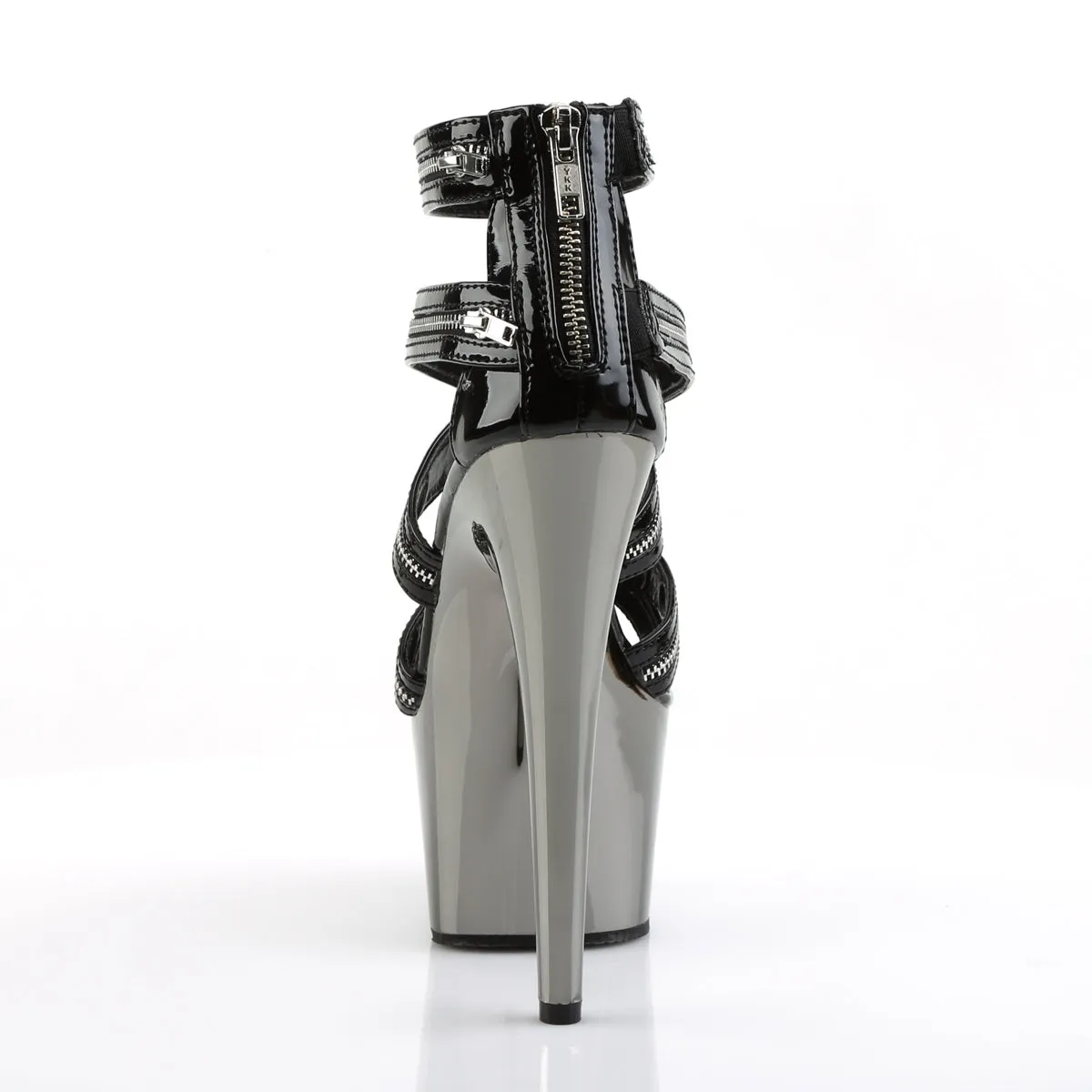 ADORE-767 Pleaser Black/Silver Sexy Platform Shoes (Pole Dancing Heels)