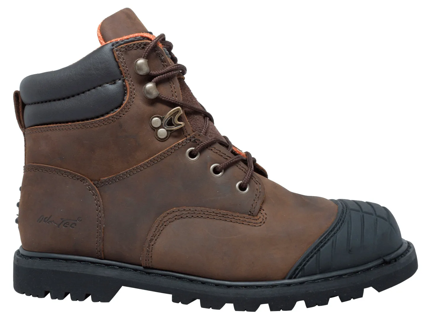 AdTec Mens Brown 6in Work Boots Oiled Leather Steel Toe
