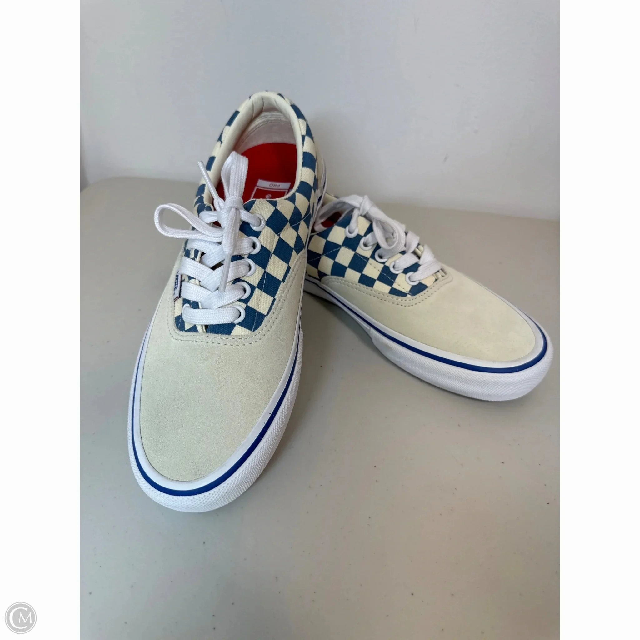 Casual Athletic Shoes Sneakers By Vans In Blue & Cream, Size: 9