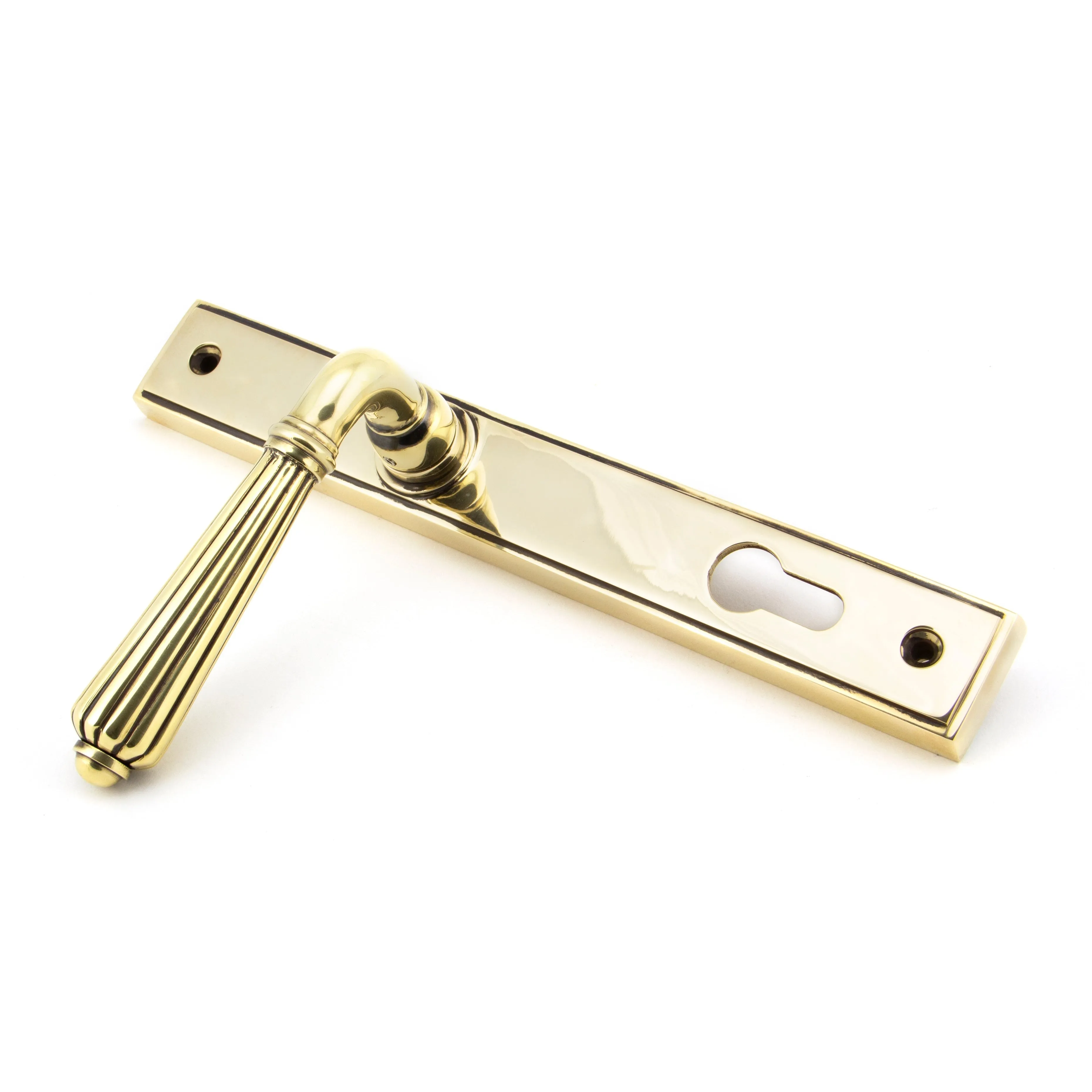 Aged Brass Hinton Slimline Lever Espag. Lock Set | From The Anvil