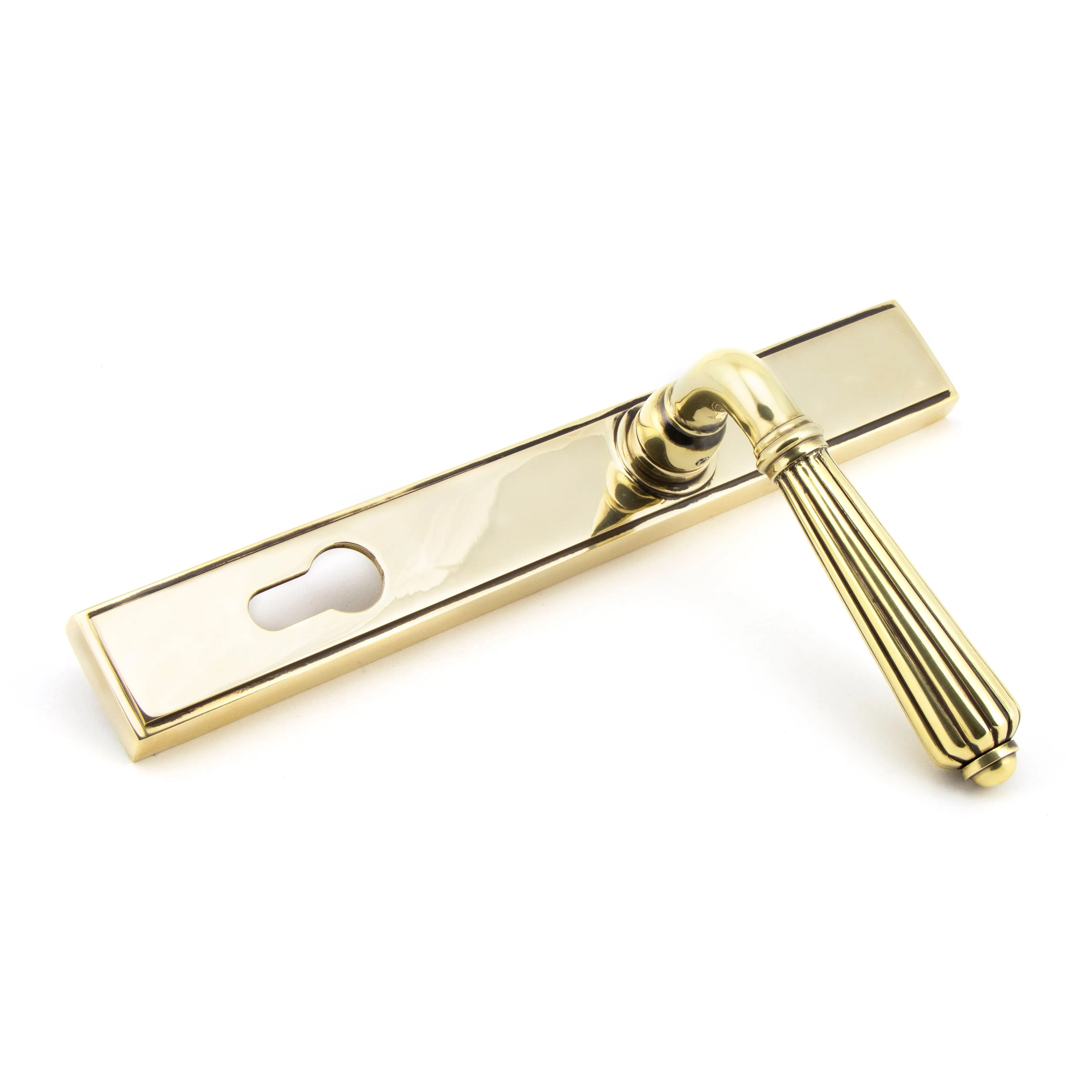Aged Brass Hinton Slimline Lever Espag. Lock Set | From The Anvil