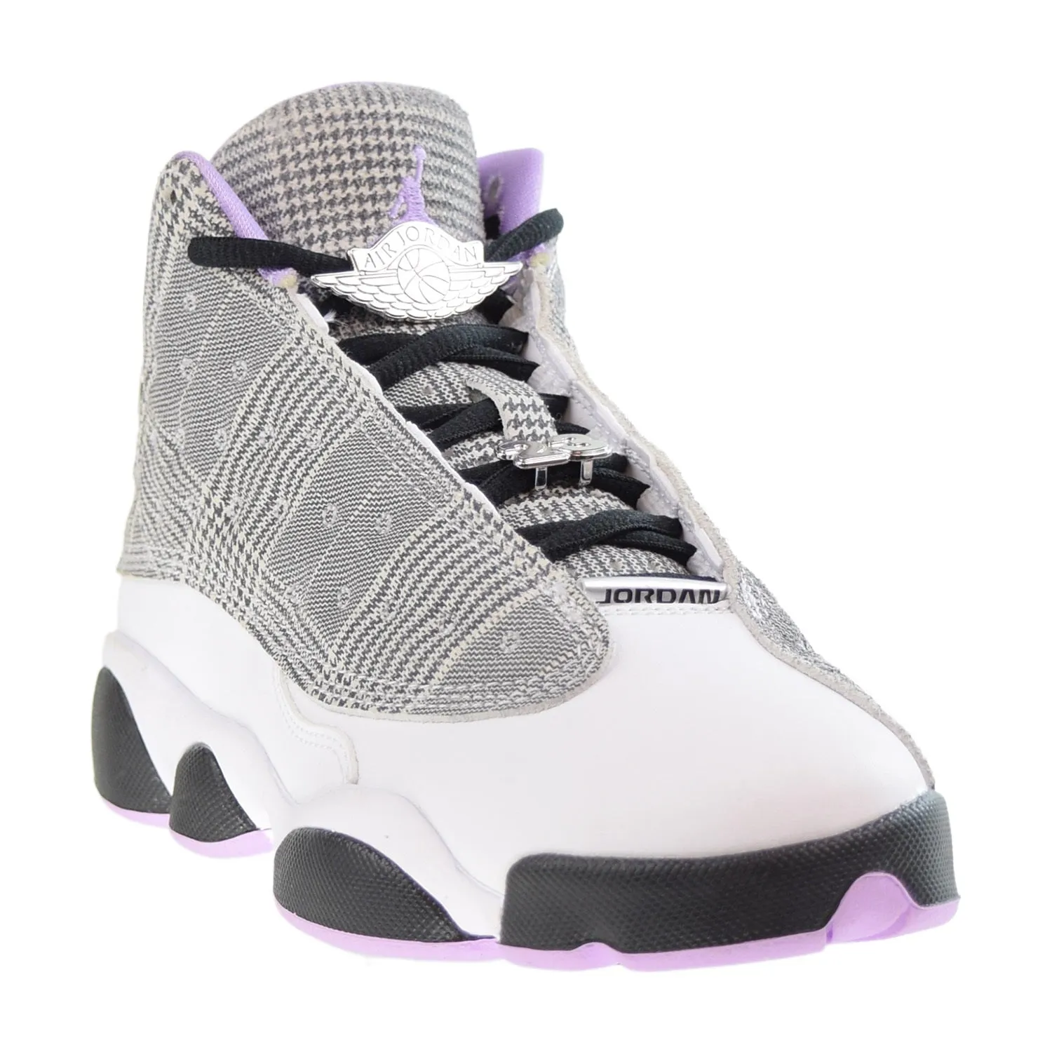 Air Jordan 13 Retro (GS) "Houndstooth" Big Kids Shoes White-Black-Lilac