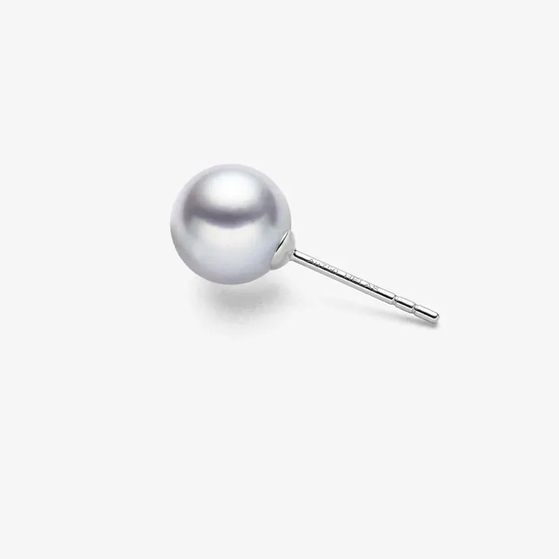 Akoya Silver Blue Pearl 18K White Gold Earrings
