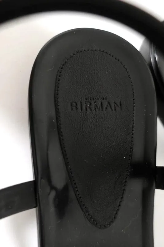 Alexandre Birman Clarita Jelly Bow Sandals Black Size 41 T-Strap Flats NEW