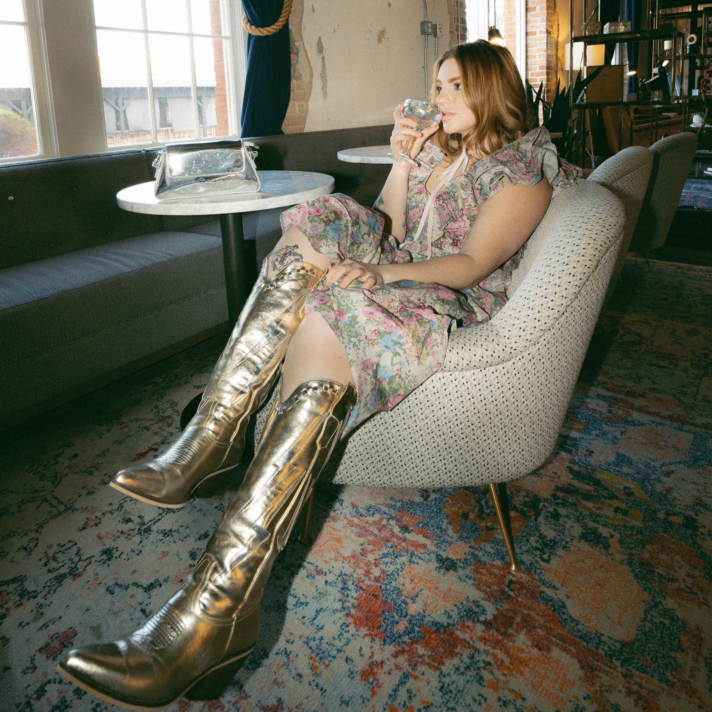 Ankle Support Design Fashionable The Jolene in Gold / Silver