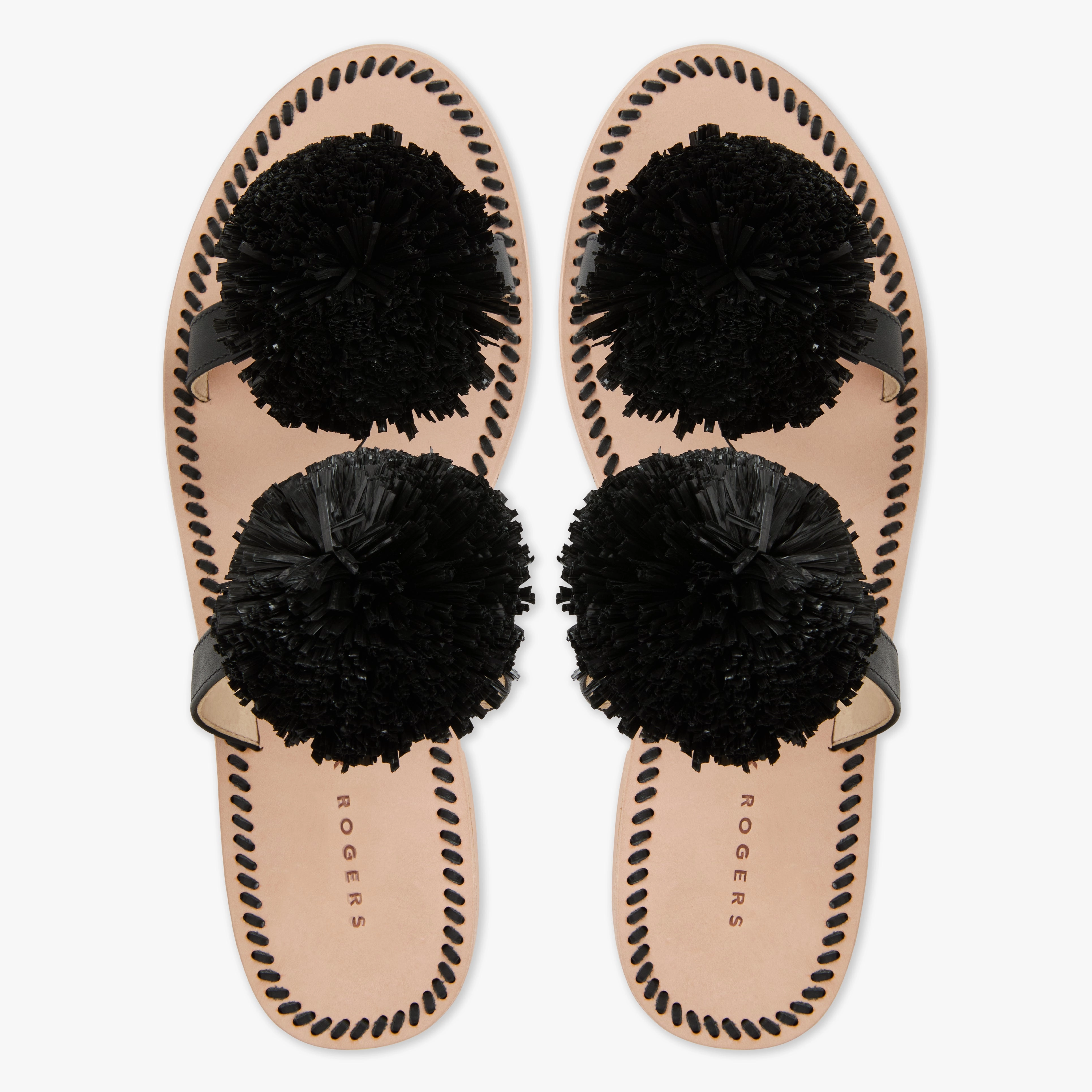 Aeration Channel System Winter Warm Daffodil Raffia Flat Sandal