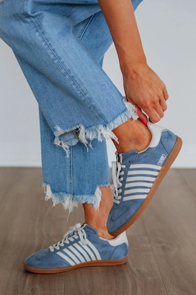Always A Trendsetter Sneakers - Dusty Blue Elastic Sling French Soft