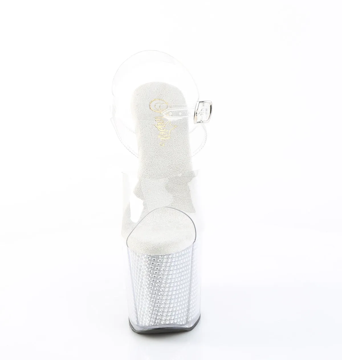 AMAZE-808SRS Pleaser Clear/Silver Sexy Platform Shoes (Pole Dancing Heels)