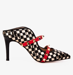 Pressure Relief Zones The Dosso Black Handwoven Leather Pointy Toe Women Sandal