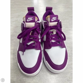 Shoes Sneakers By Nike In Purple & White, Size: 10.5 Tapered Heel Design Heel Cushion