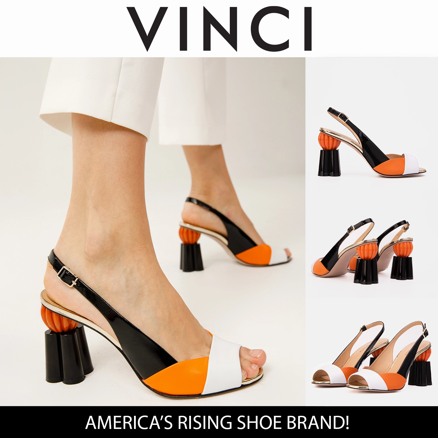 The Rize Multicolor Pumpkin Heel Leather Women Sandal Comfortable Open-toe Shoes Light Motion