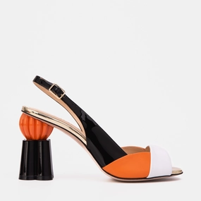 The Rize Multicolor Pumpkin Heel Leather Women Sandal Ventilated Upper