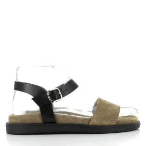 Antichi Romani 927 Tortora Black & Grey Slingback Sandals