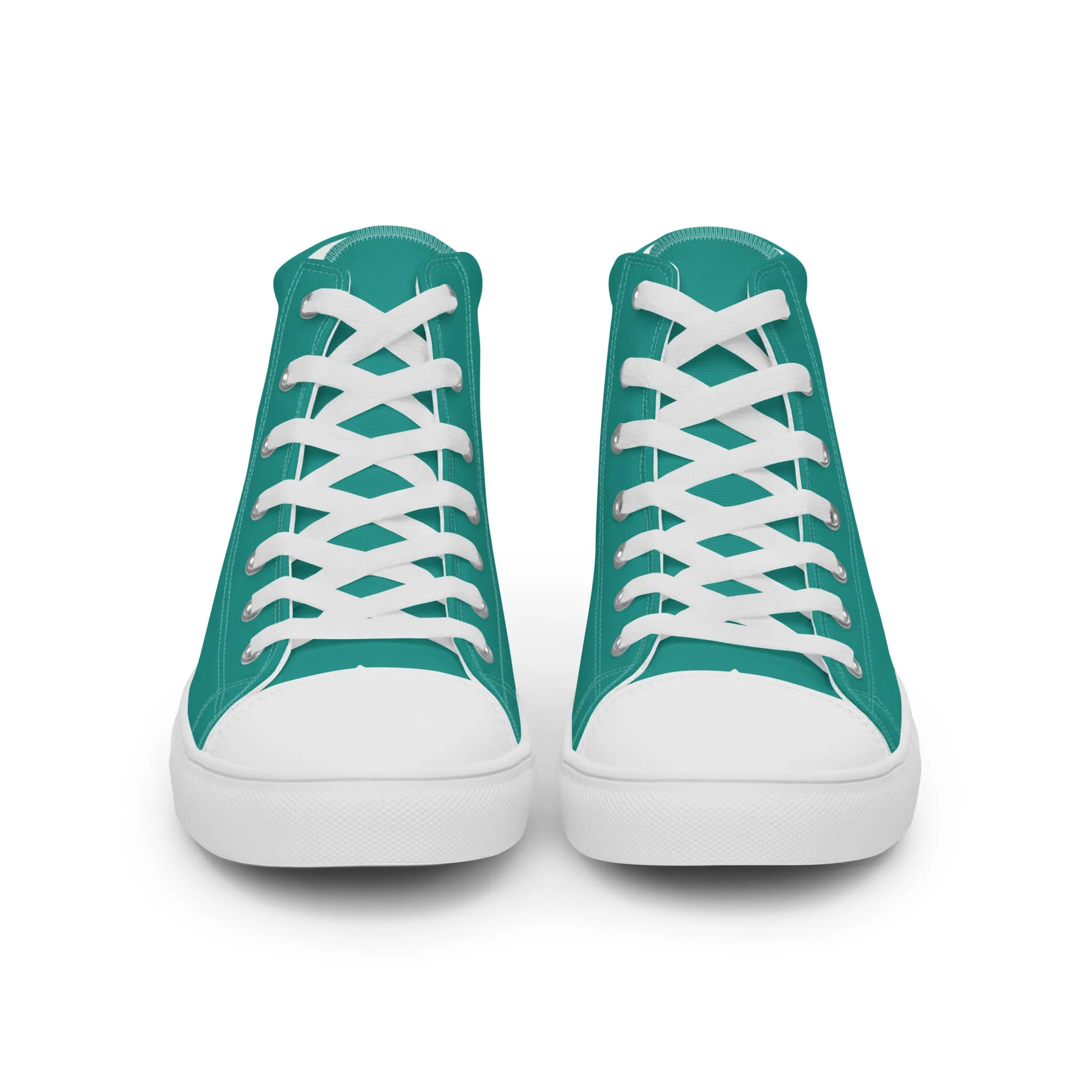Aqua Blue Men’s high top canvas shoes, Margarita Drinking Shoes