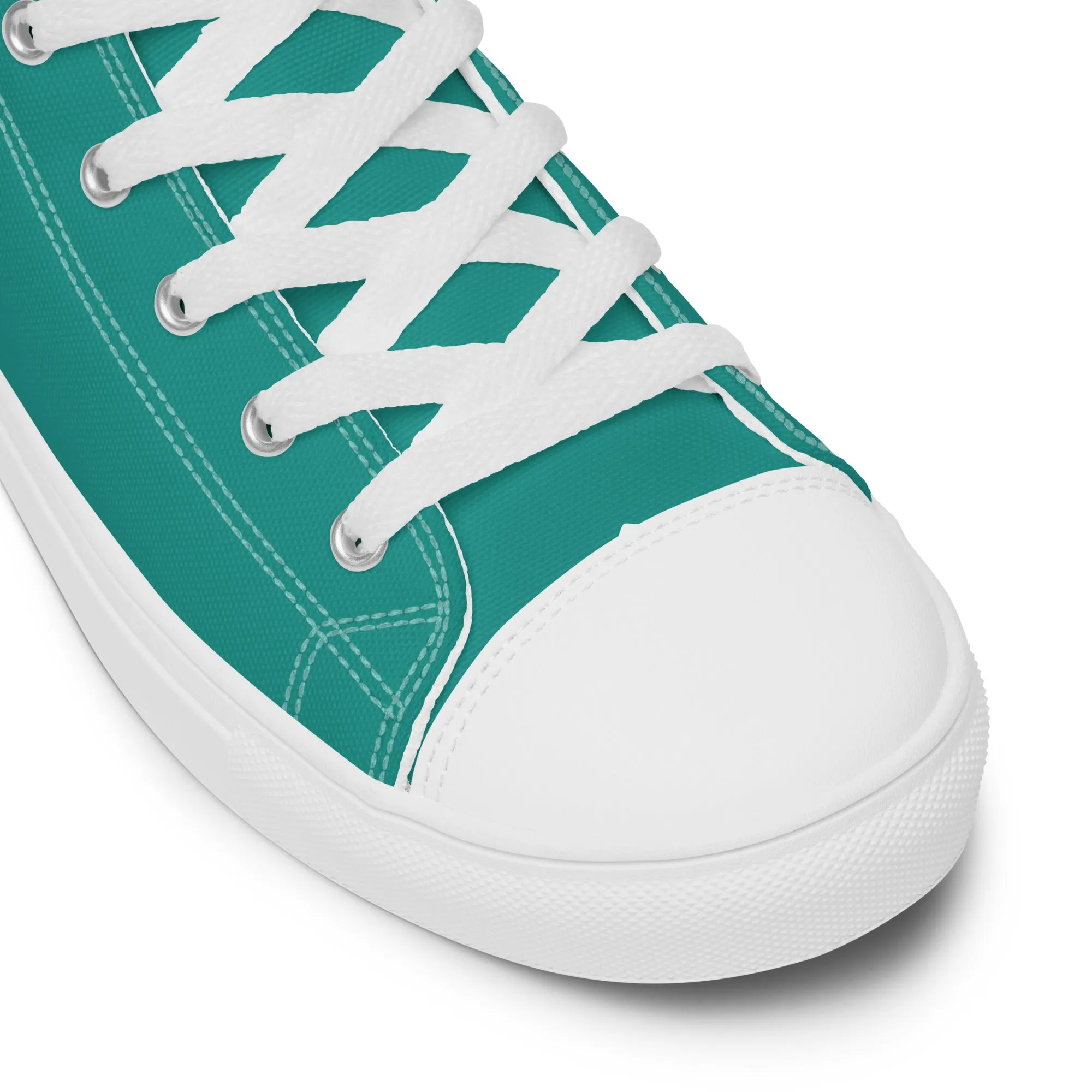 Aqua Blue Men’s high top canvas shoes, Margarita Drinking Shoes