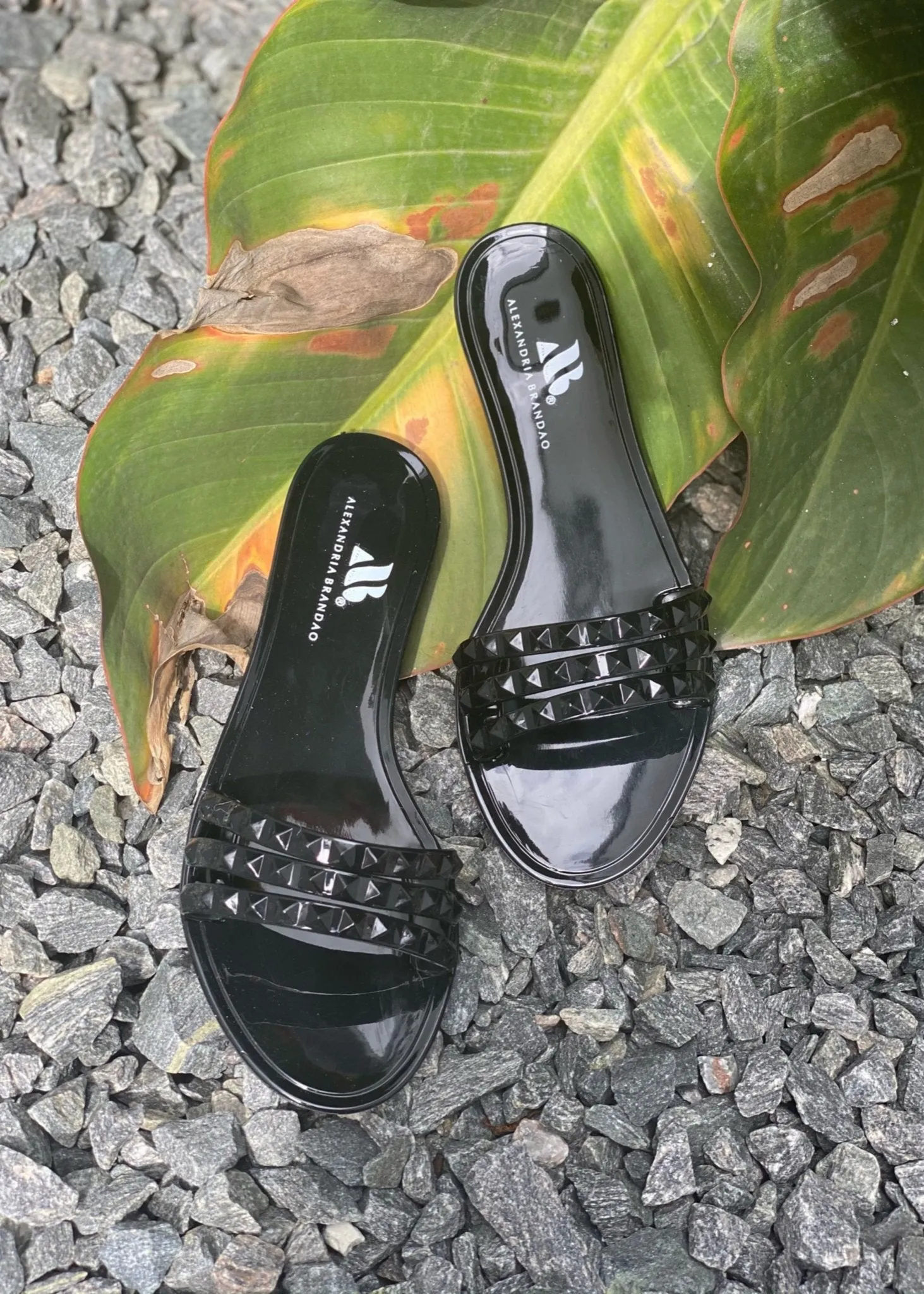 Aria B Black Slide Sandals