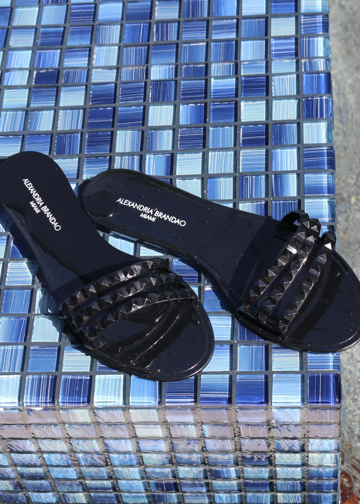 Aria B Black Slide Sandals