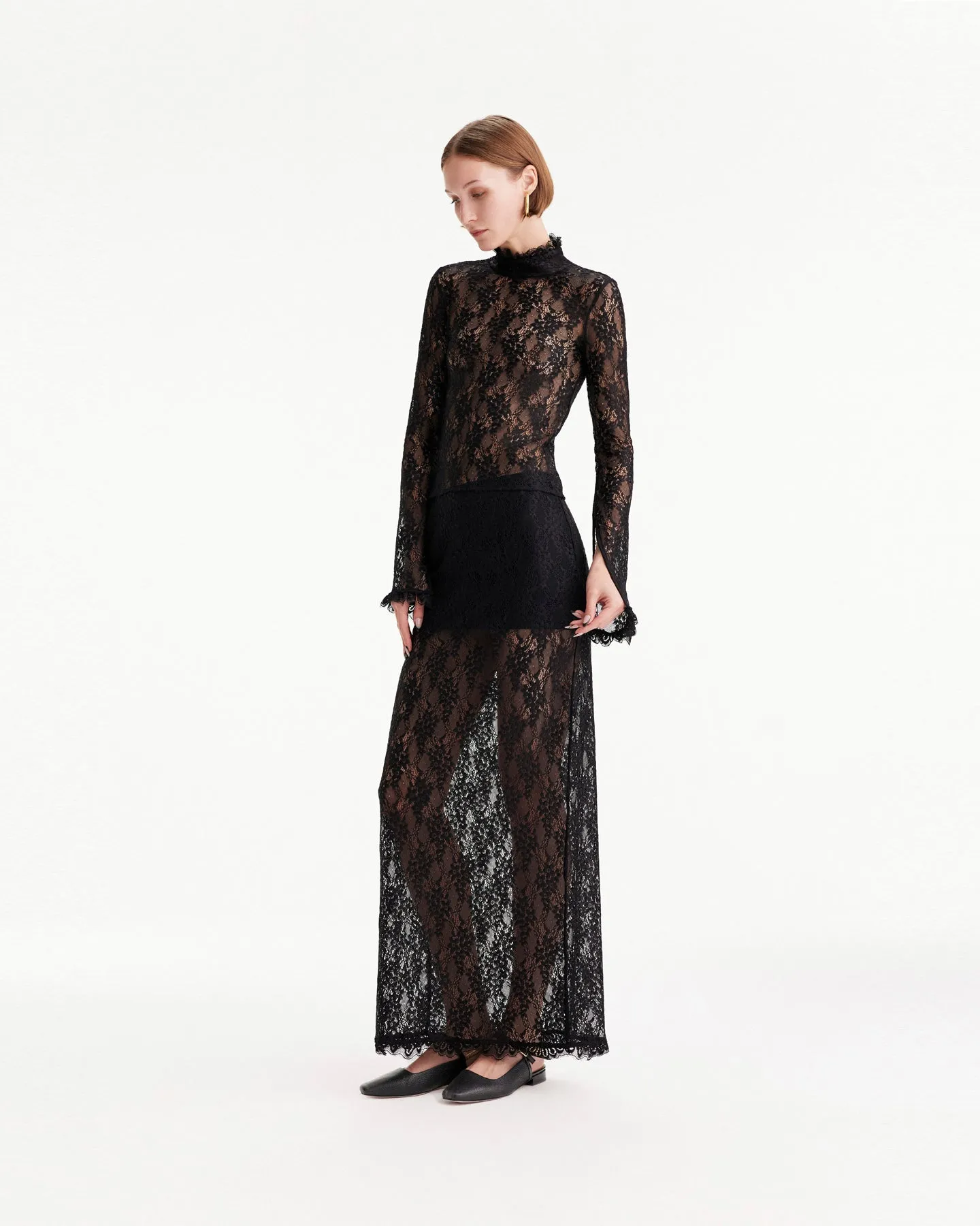 Artemis Lace Mockneck Top