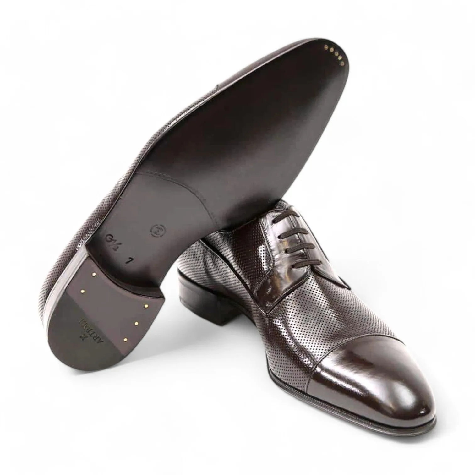 Artioli Orlando Men's Shoes Perforated Kangaroo Derby (ART1074)