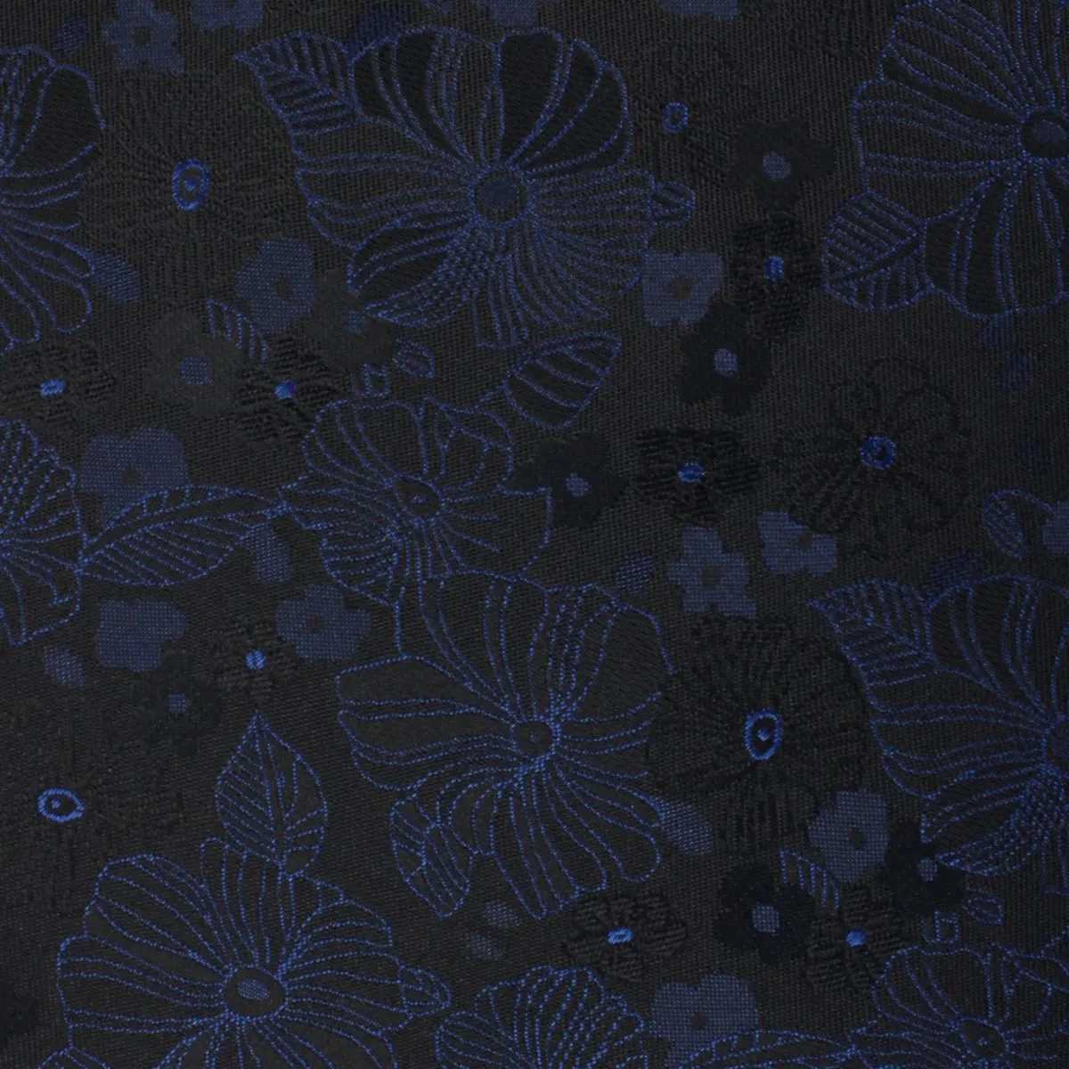 Asagao Midnight Blue-Black Floral Self Bow Tie
