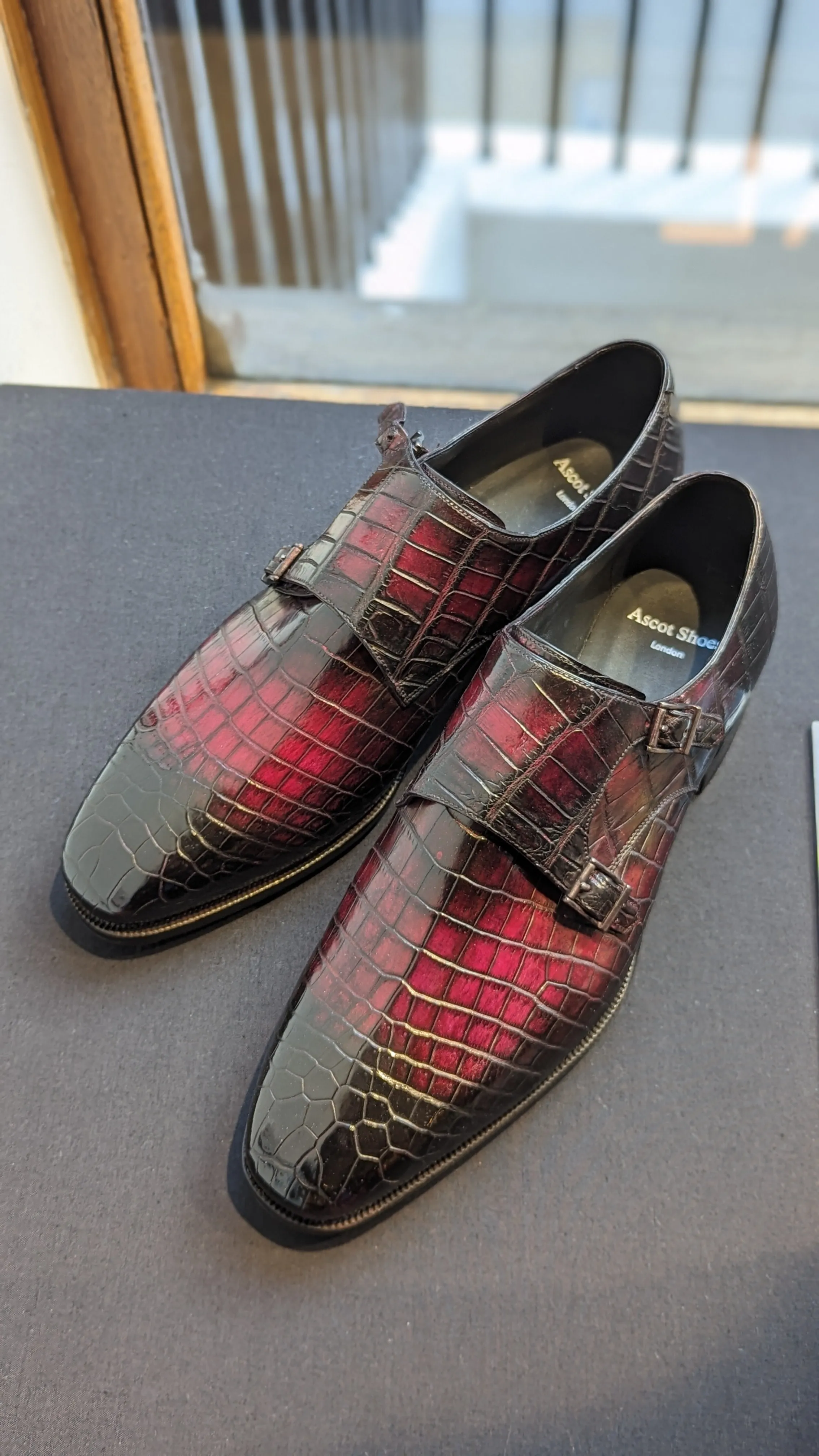 Ascot Double Monks - Black Cherry Patina