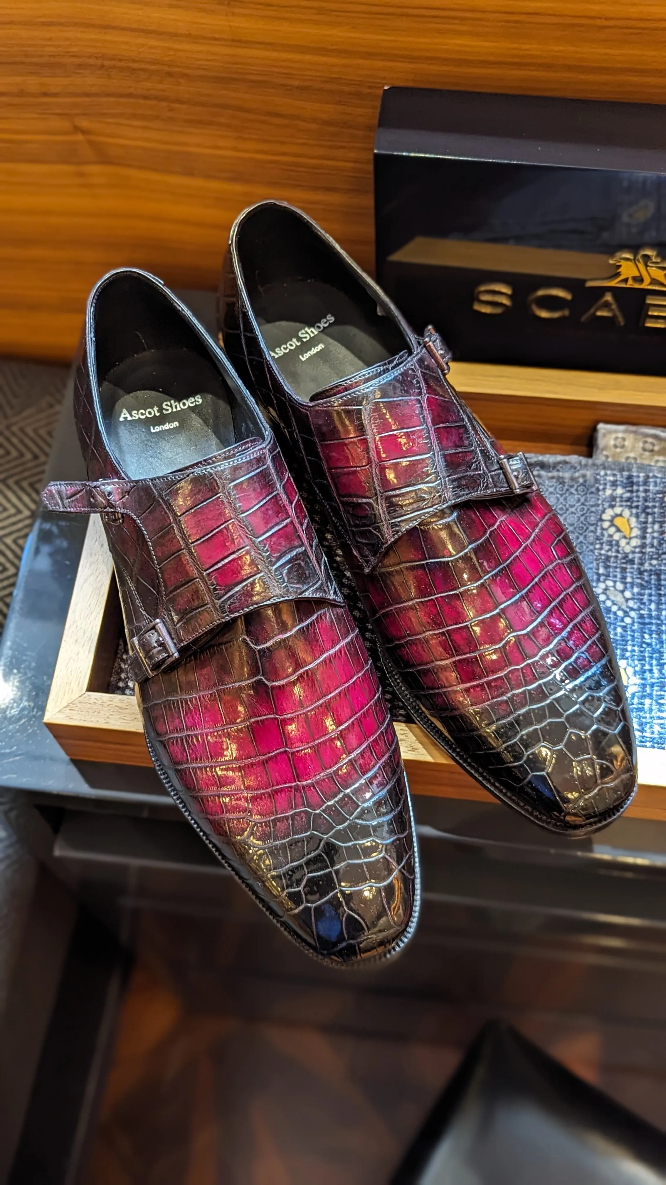 Ascot Double Monks - Black Cherry Patina