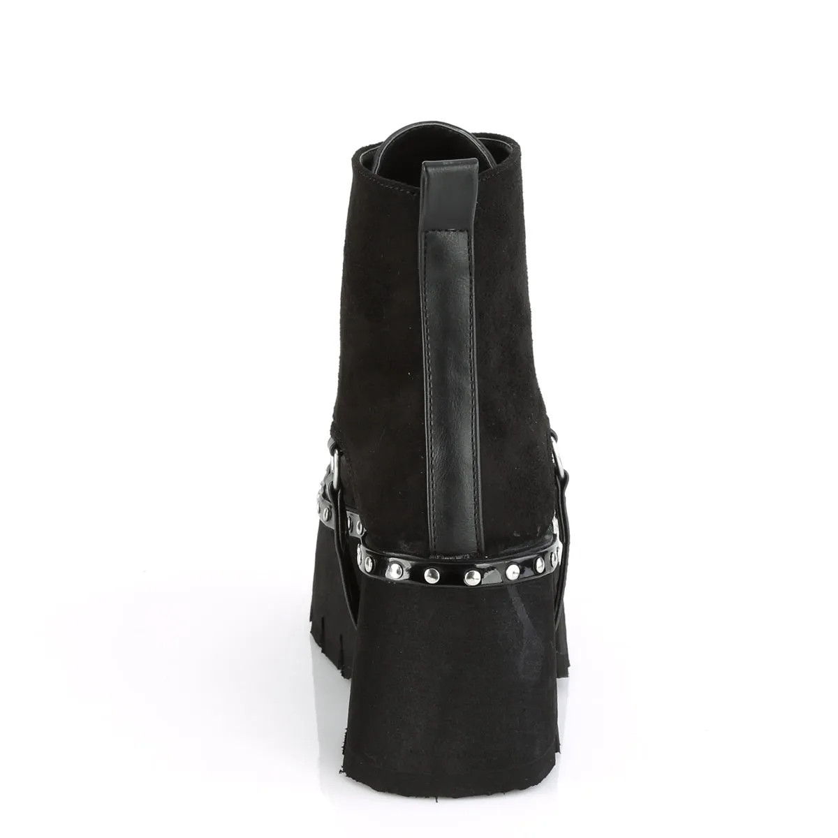 ASHES-100 DemoniaCult Black Vegan Suede Sexy Women's Ankle Boots (Alternative Footwear)