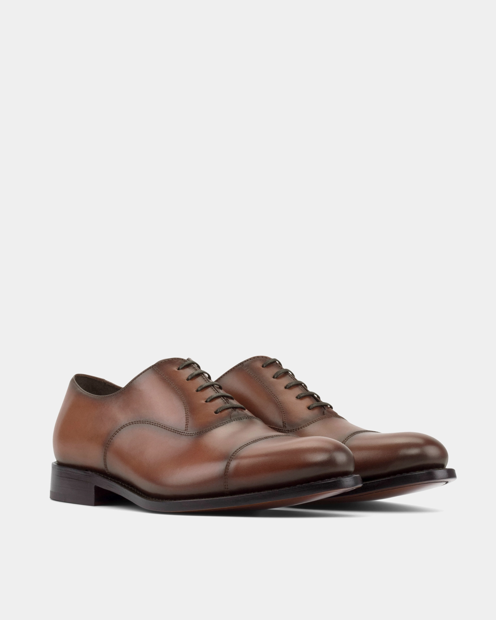 Ashford Cognac Cap Toe Oxford - 675 Water Repellent Coating Gloss Tip