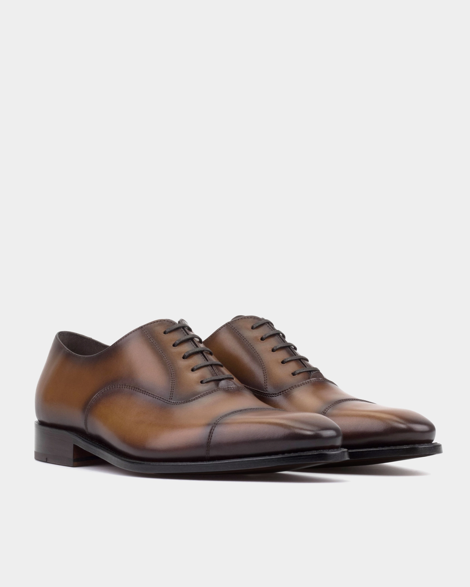 Ashford Cognac Cap Toe Oxford with Half-Rubber Soles - 722 Flex Ease Easy Match