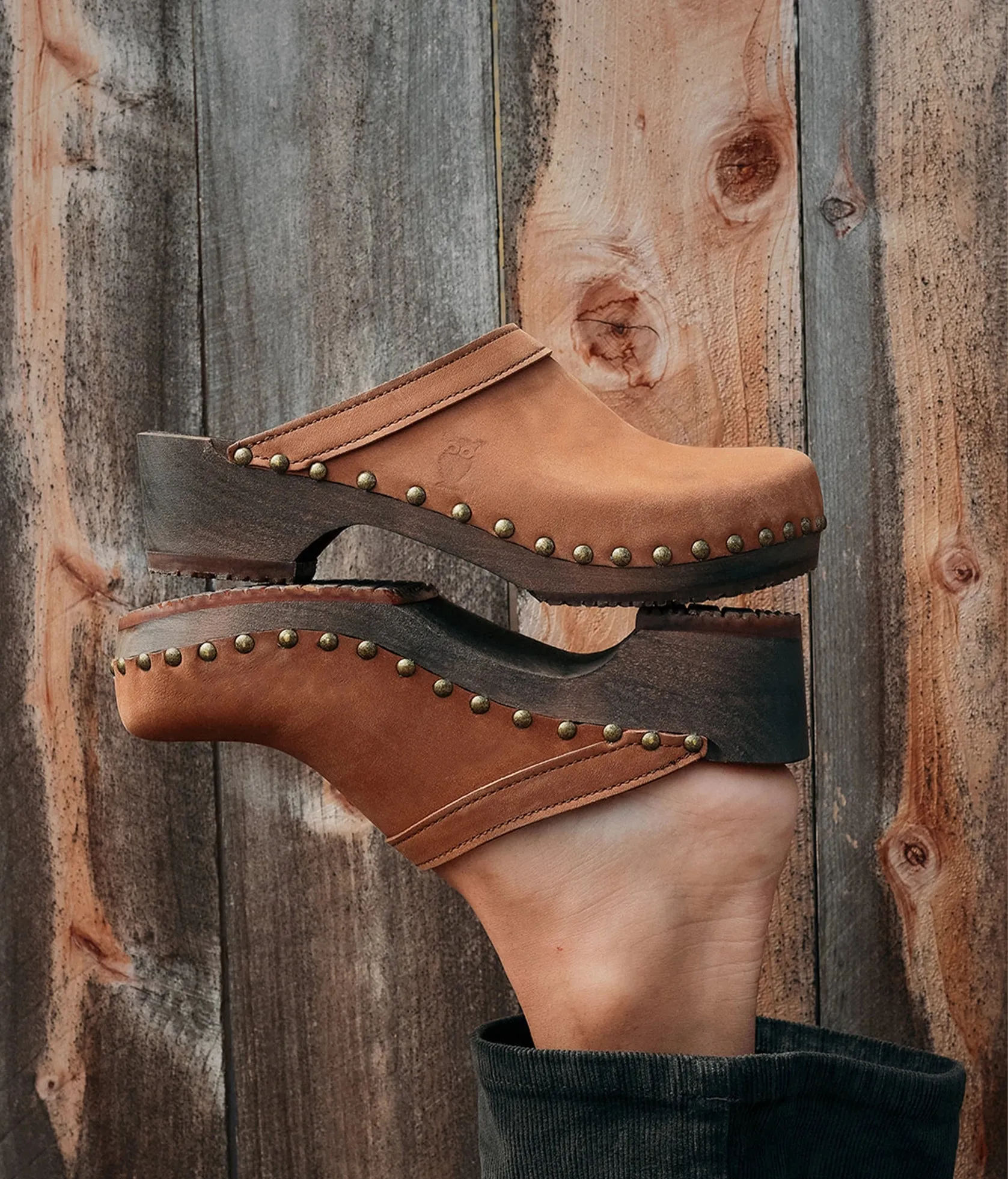 Athens studded clog mule