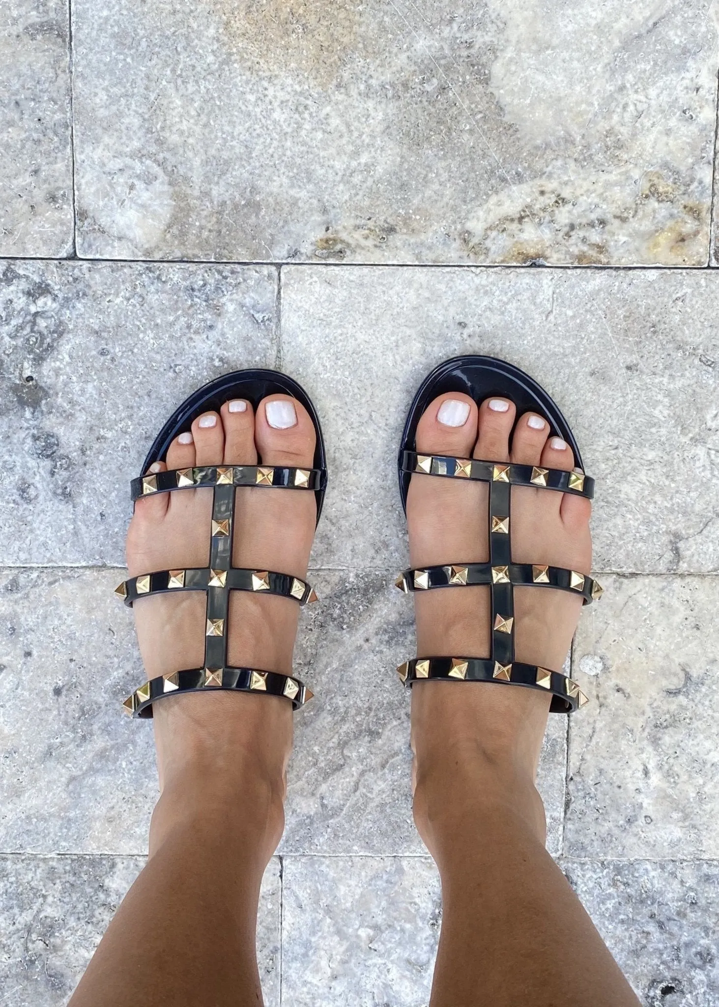 Aurora Black Slide Sandals