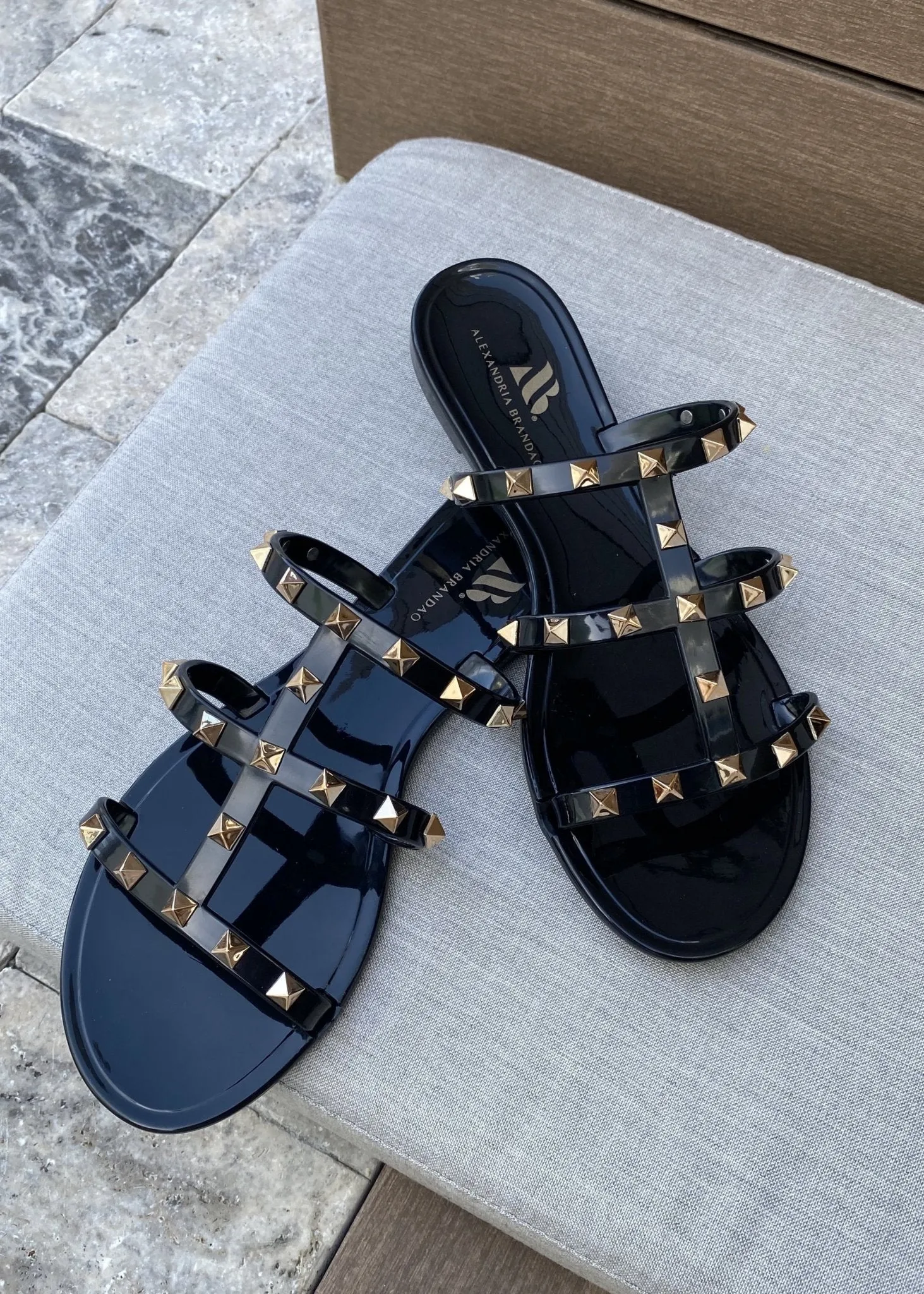 Aurora Black Slide Sandals