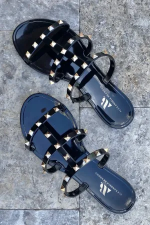 Aurora Black Slide Sandals