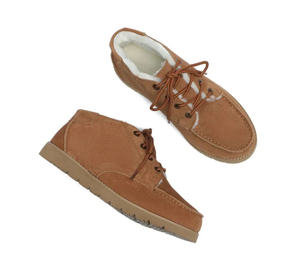 Australian Shepherd® Lace Up Ankle Sheepskin Casual Men Boots Ryan