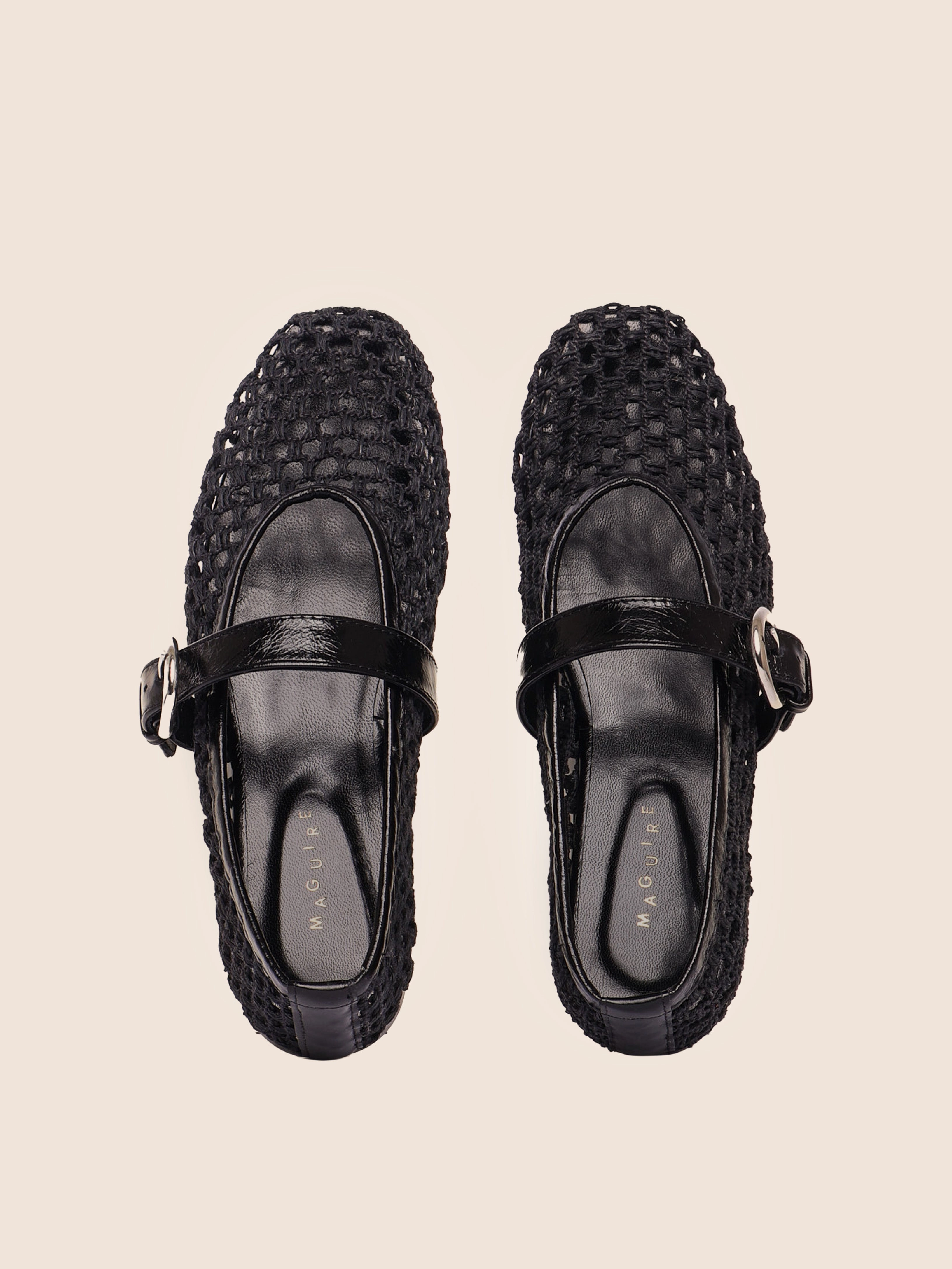 Aveiro Black Woven Ballerina Fashionable Touch