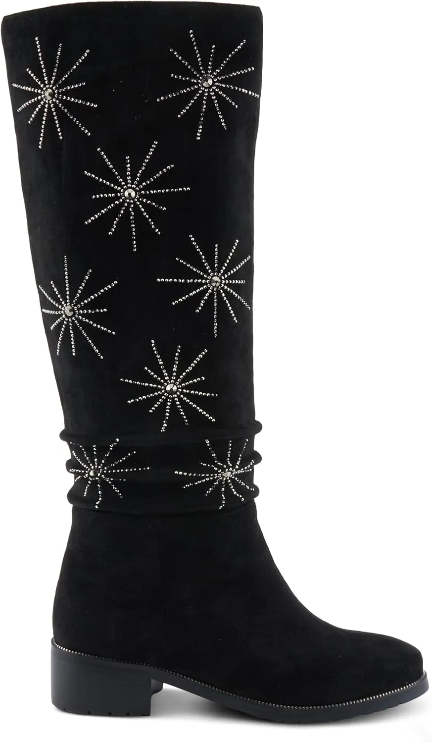 Azura Women's STARDUSK Knee-High Boots with Crystal Accents, Soft Microsuede, and Faux Fur Lining