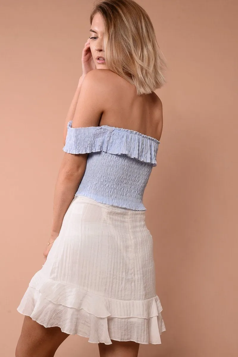 Baby Blue Bardot Top